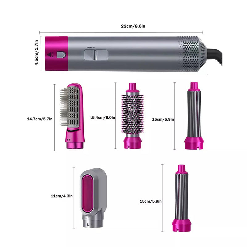 5 in 1 Hair Dryer Hot Comb Set Hair Curler Wet Dry Professional Curling Iron Hair Straightener Styling Tool