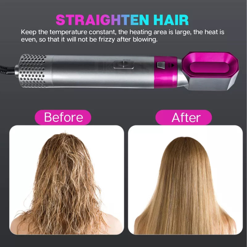 5 in 1 Hair Dryer Hot Comb Set Hair Curler Wet Dry Professional Curling Iron Hair Straightener Styling Tool