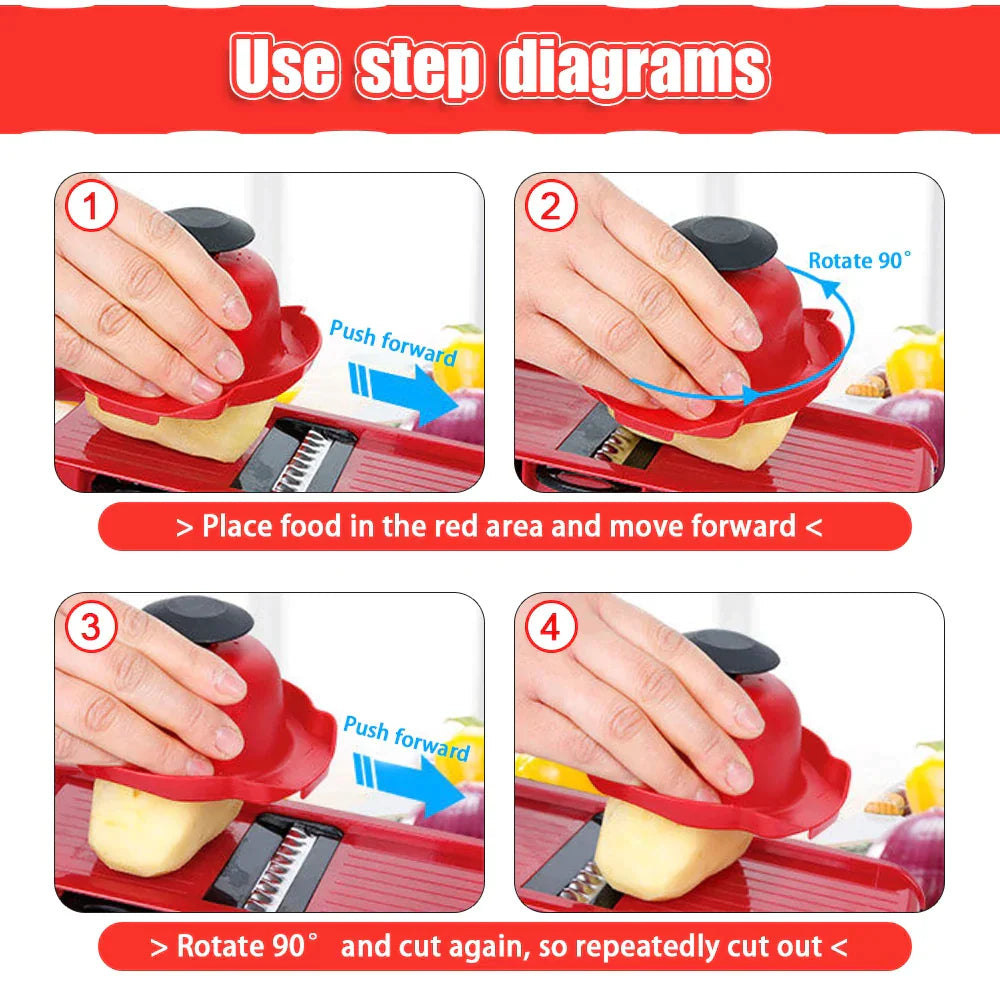 6 in 1 Vegetable Cutter Grater for Vegetables & Fruits